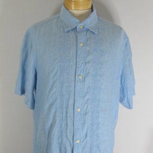 Banana Republic Mens XL Embroidered Linen Shirt